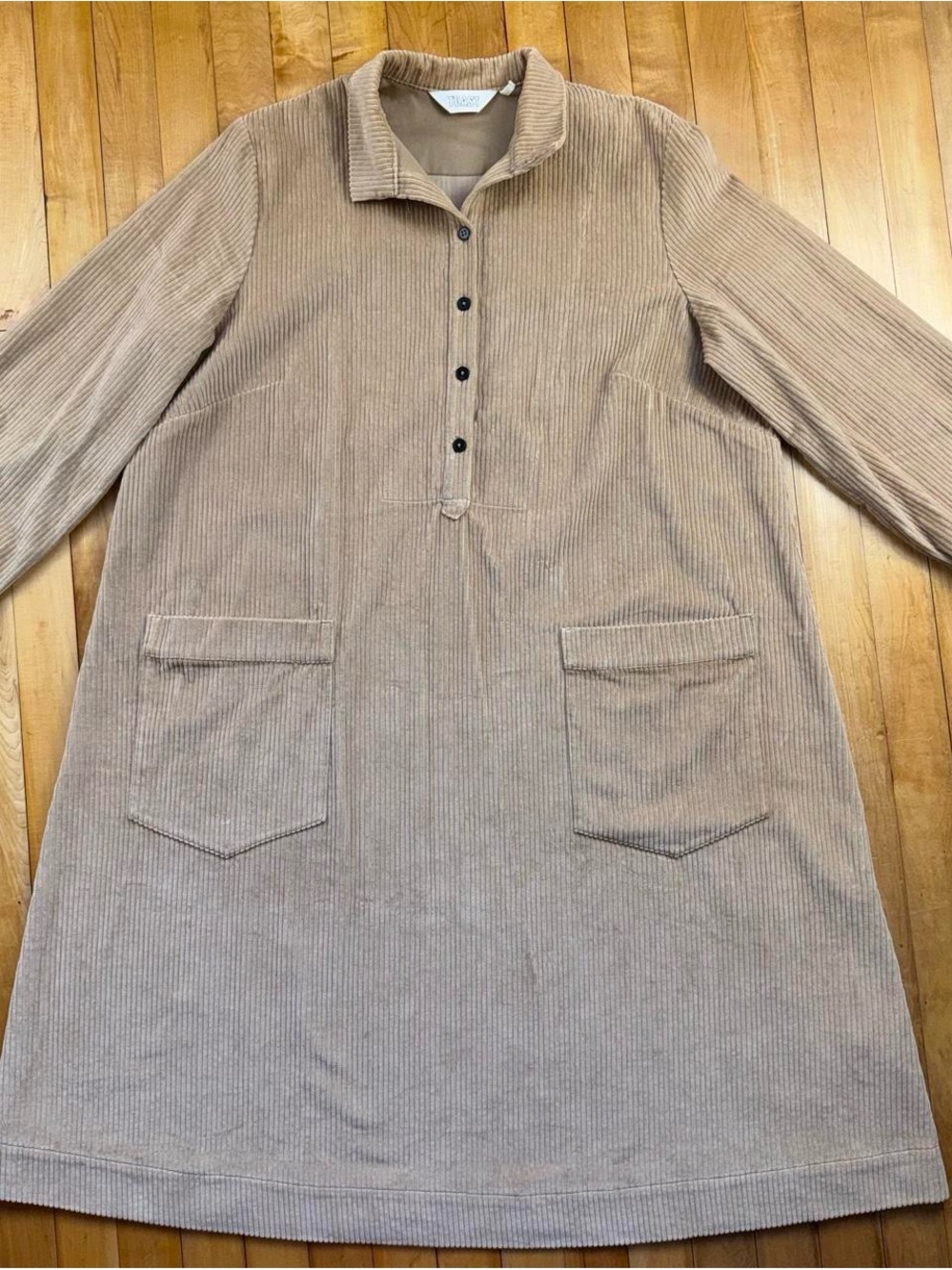 TOAST Corduroy Shirt Dress Beige Size 16 - Picture 2 of 8